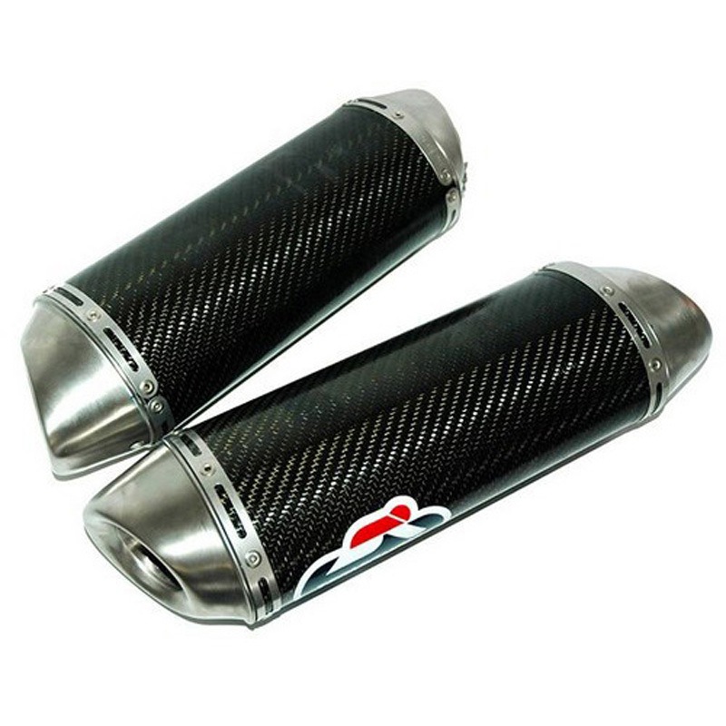 Y090080CO 2 サイレンサー STR スリップオン オーバル ステンレス， スリーブ: カーボン Termignoni (テルミニョーニ) 適合車種YAMAHA R1 (2009-2011)