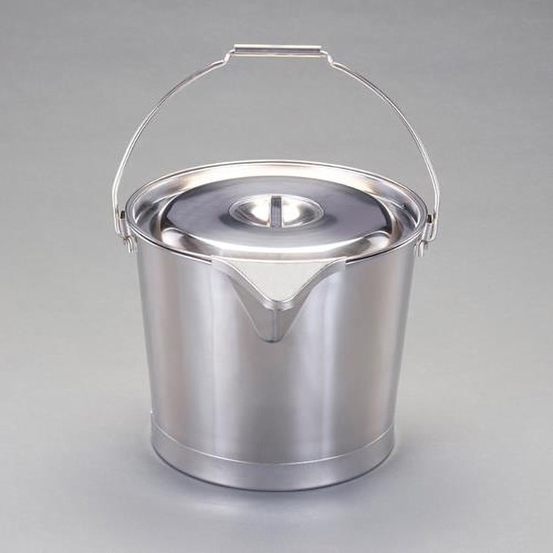 EA508S-27 15L 口付バケツ・ふた付き(ステンレス製) 1個 エスコ 【通販モノタロウ】