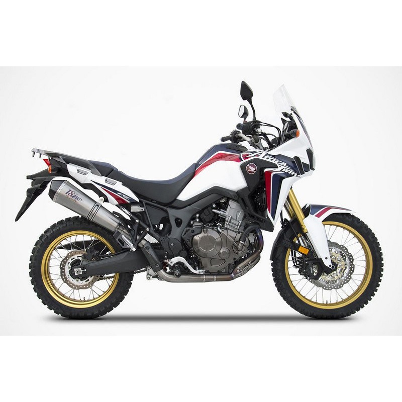 ZHND367STKR-FC 2＞1 ステンレススチールヘッダー + チタン レーシング スリップオン + カーボンエンドキャップ HONDA アフリカツイン (2016-2019) 1個 ZARD (ザード) 【通販モノタロウ】
