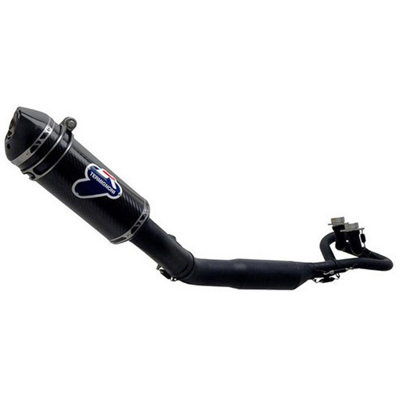 Y099080CVB 2X1 STR BLACK RELEVANCE ステンレス， スリーブ: カーボン Termignoni (テルミニョーニ) 適合車種YAMAHA T-MAX 530 (2012-2016)