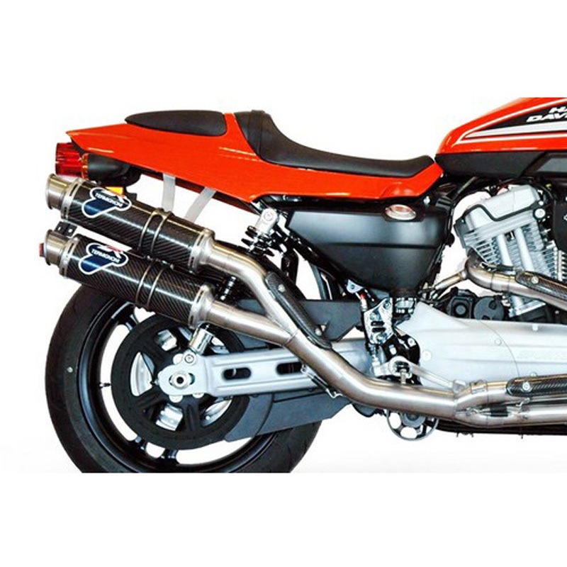HD02094CR 2X1X2 RACING ラウンド ステンレス， スリーブ: カーボン Termignoni (テルミニョーニ) 適合車種Harley Davidson XR 1200 R