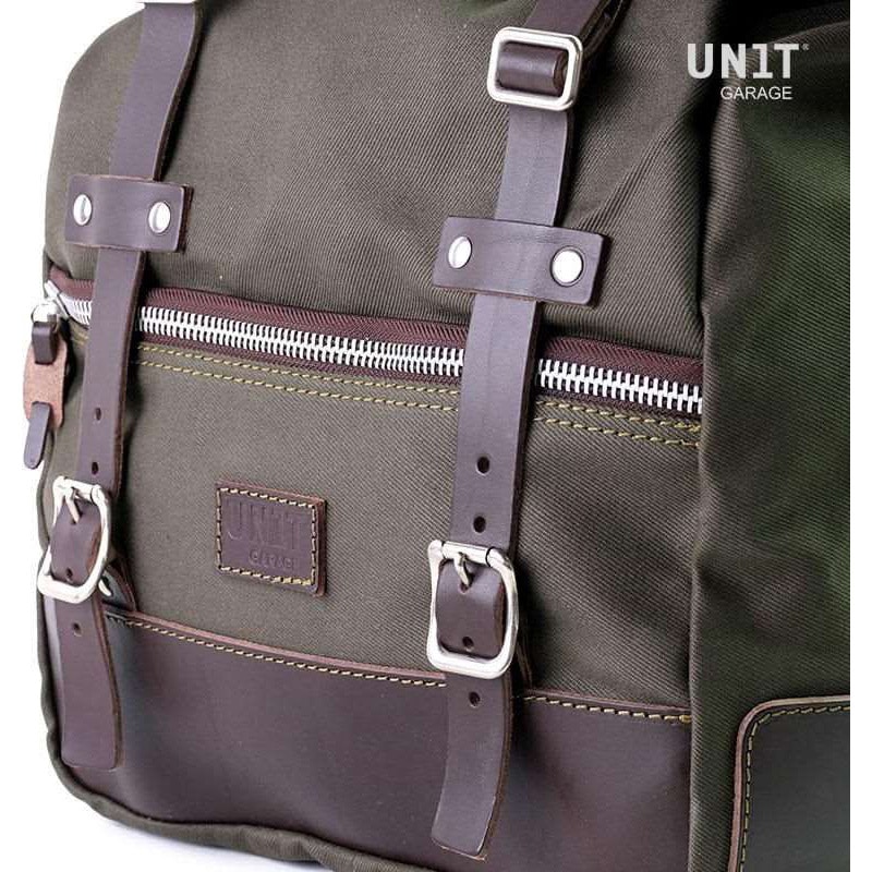 U003-Green-Brown A universal サイドバッグ in Canvas | U003 UnitGarage (ユニットガレージ) グリーン・ブラウン色