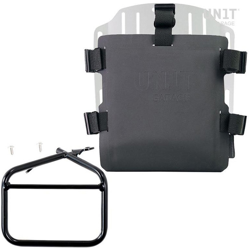 UG007+U000+1007-Silver Aluminum bag holder with adjustable front in Hypalon and Quick Release System + サブフレーム | UG007-U000-1007 UnitGarage (ユニットガレージ) シルバー色