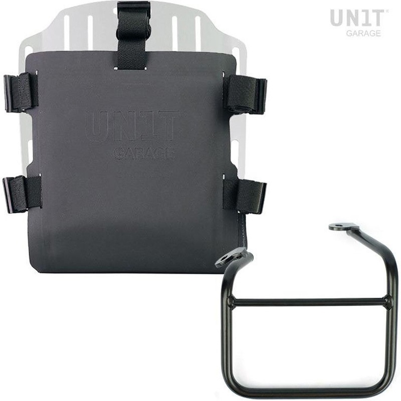 UG007+U000+1009SX-Silver Aluminum bag holder with adjustable front in Hypalon and Quick Release System + サブフレーム | UG007-U000-1009SX UnitGarage (ユニットガレージ) 適合車種Ducati Scrambler 1100 PRO シルバー色