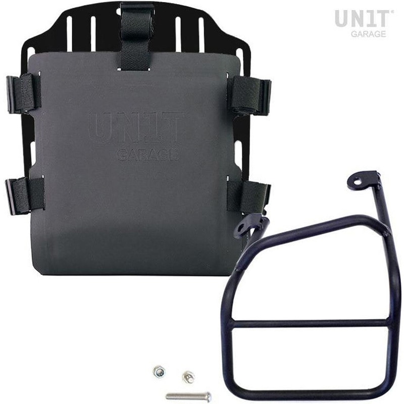 UG007+U000+1010SX-Black Aluminum bag holder with adjustable front in Hypalon and Quick Release System + サブフレーム | UG007-U000-1010SX UnitGarage (ユニットガレージ) 適合車種Ducati Scrambler 1100 ブラック色