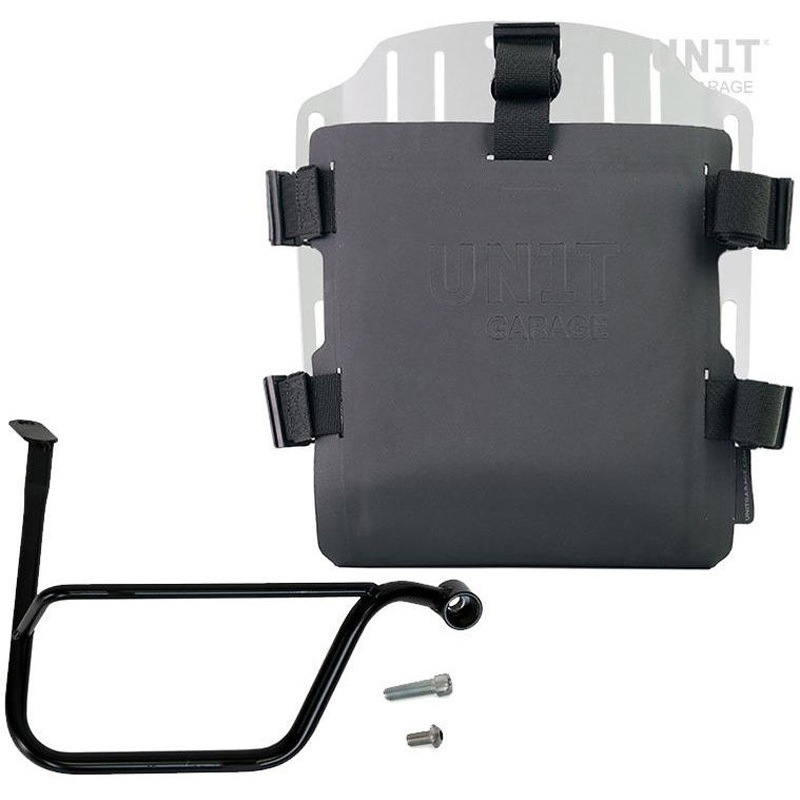 UG007+U000+1020DX-Silver Aluminum bag holder with adjustable front in Hypalon and Quick Release System + サブフレーム | UG007-U000-1020DX UnitGarage (ユニットガレージ) シルバー色