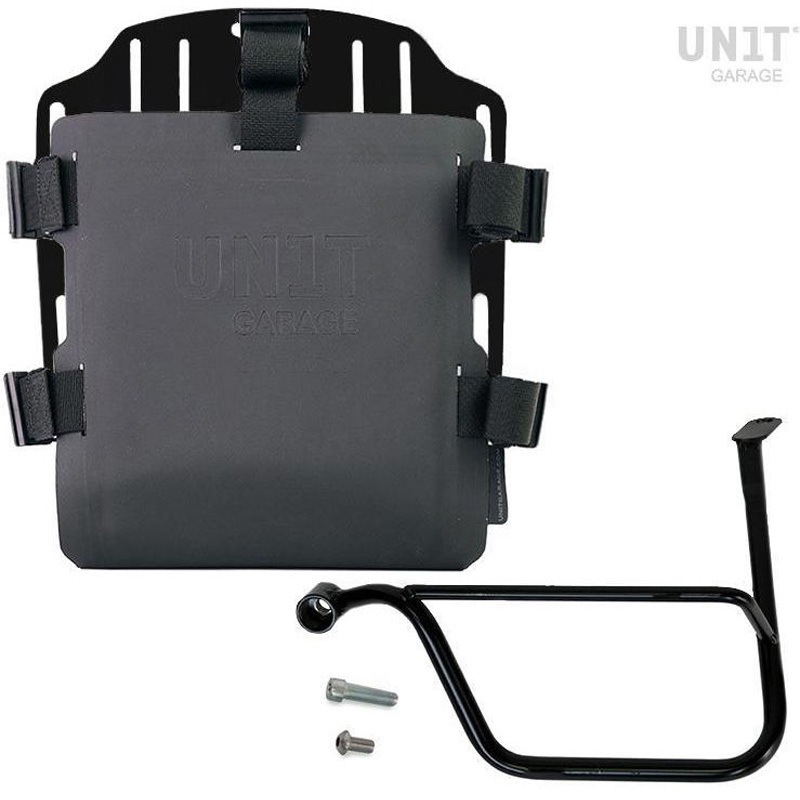 UG007+U000+1020SX-Black Aluminum bag holder with adjustable front in Hypalon and Quick Release System + サブフレーム | UG007-U000-1020SX UnitGarage (ユニットガレージ) ブラック色