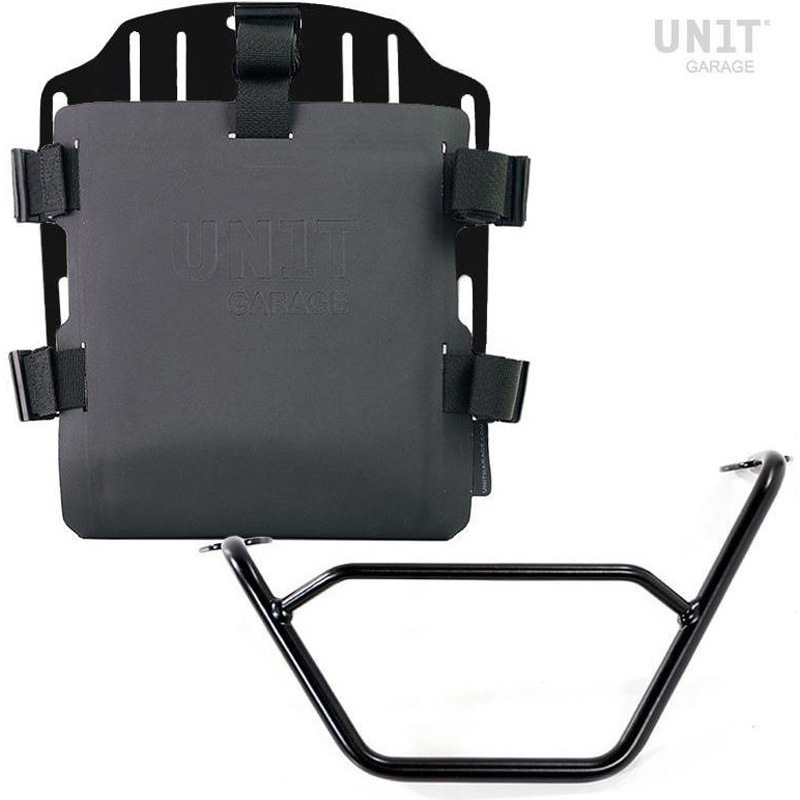 UG007+U000+1901SX-Black Aluminum bag holder with adjustable front in Hypalon and Quick Release System + サブフレーム | UG007-U000-1901SX UnitGarage (ユニットガレージ) ブラック色