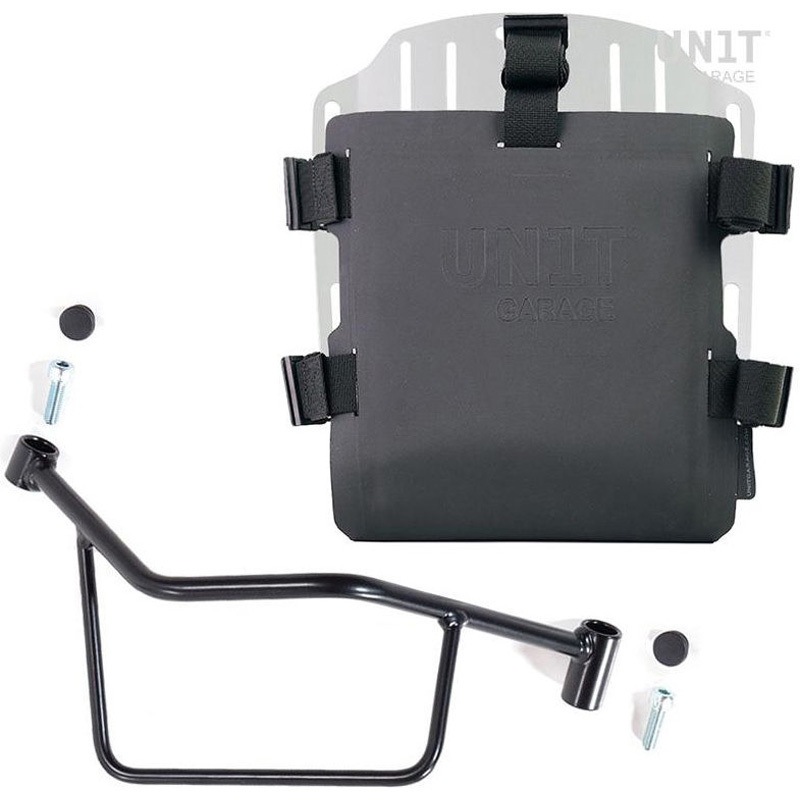 UG007+U000+2101DX-Silver Aluminum bag holder with adjustable front in Hypalon and Quick Release System + サブフレーム | UG007-U000-2101DX UnitGarage (ユニットガレージ) 適合車種BMW R 1200 R LC R 1250 R シルバー色