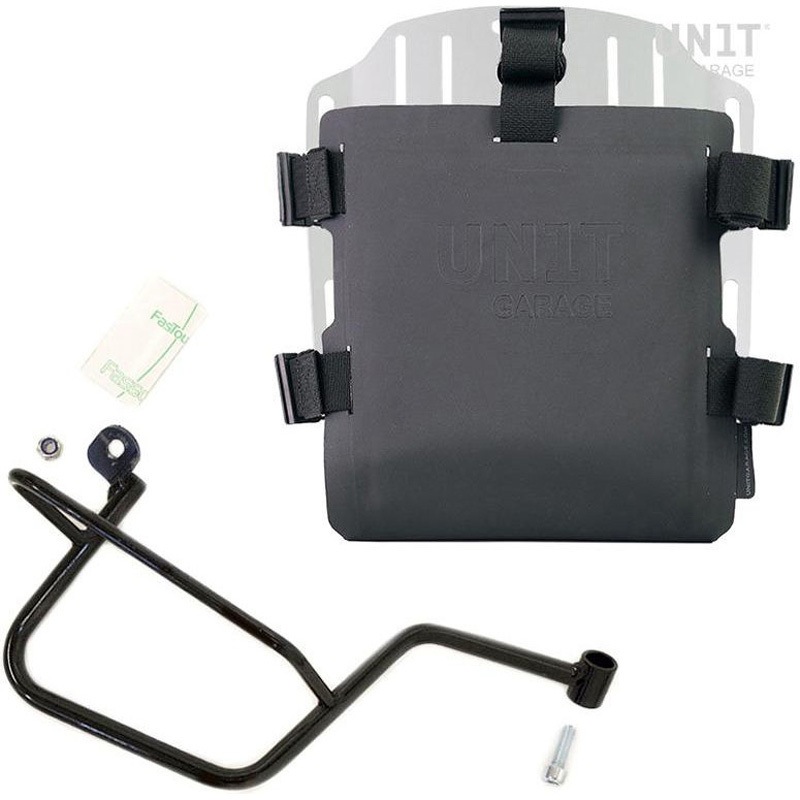 UG007+U000+2213DX-Silver Aluminum bag holder with adjustable front in Hypalon and Quick Release System + サブフレーム | UG007-U000-2213DX UnitGarage (ユニットガレージ) シルバー色