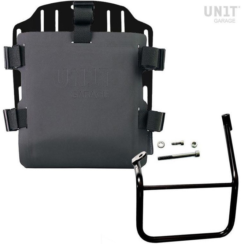 UG007+U000+2253SX-Black Aluminum bag holder with adjustable front in Hypalon and Quick Release System + サブフレーム | UG007-U000-2253SX UnitGarage (ユニットガレージ) ブラック色