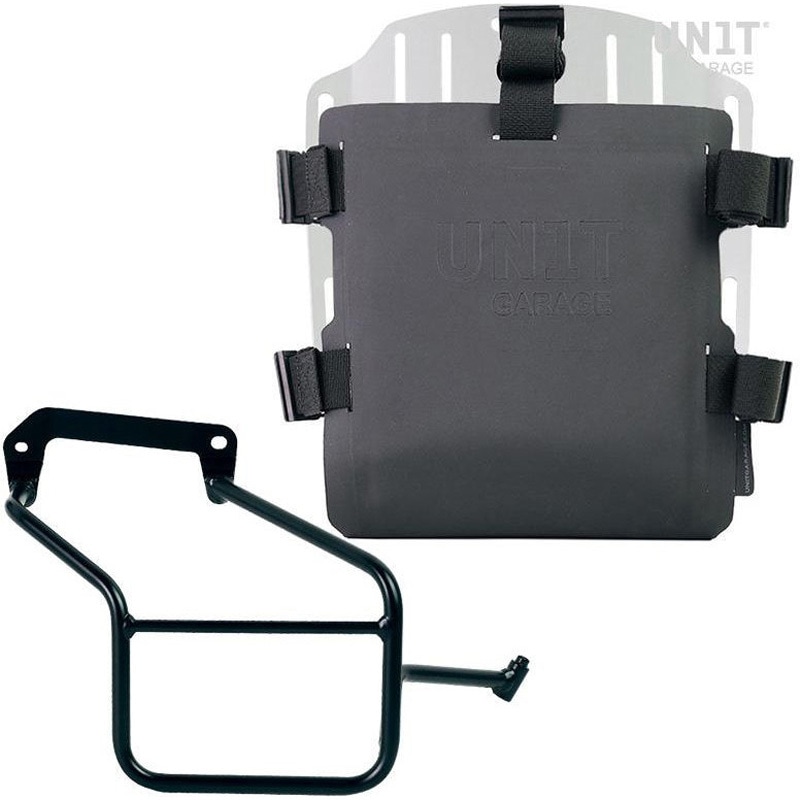 UG007+U000+3600DX-Silver Aluminum bag holder with adjustable front in Hypalon and Quick Release System + サブフレーム | UG007-U000-3600DX UnitGarage (ユニットガレージ) 適合車種Aprilia Tuareg 660 シルバー色