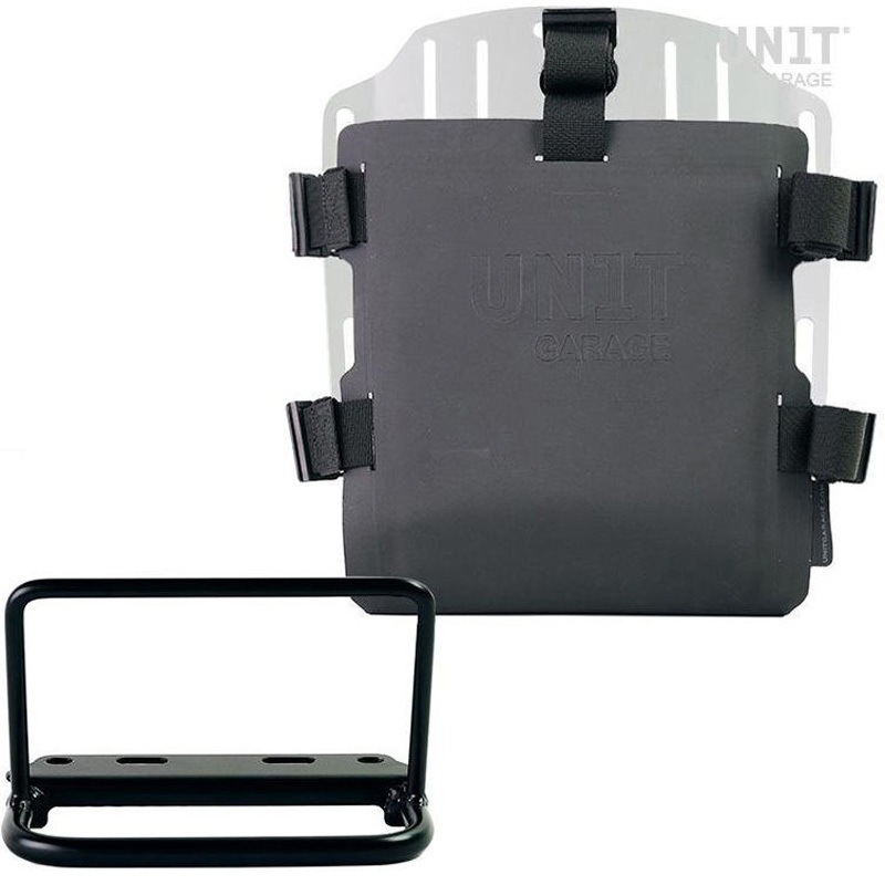 UG007+U000+3800-Silver Aluminum bag holder with adjustable front in Hypalon and Quick Release System + サブフレーム | UG007-U000-3800 UnitGarage (ユニットガレージ) シルバー色