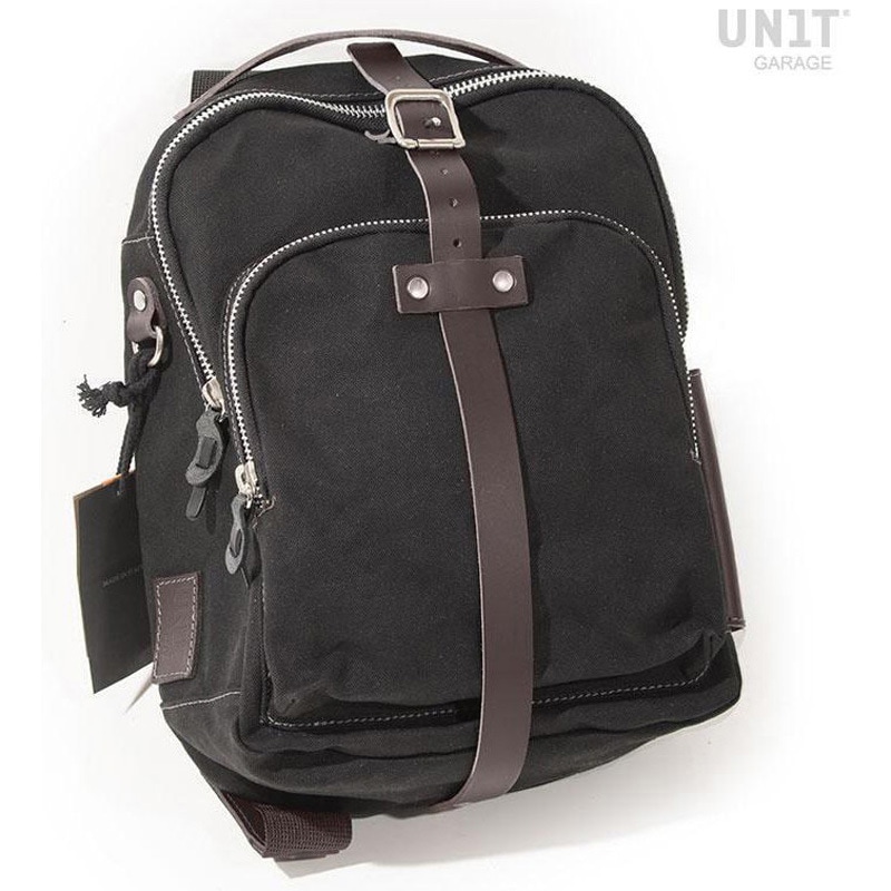 U032-Black-Brown Canvas tank bag | U032 UnitGarage (ユニットガレージ) ブラック・ブラウン色