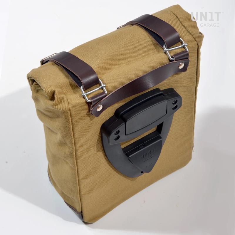 U001_Beige-Brown Canvas サイドパニアケース 10L-14L | U001 1個 