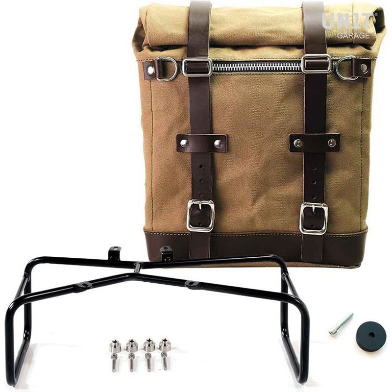 U201+1626+A2-Beige-Brown Canvas サイドパニアケース Scram 22L-30L + Double サブフレーム NineT | U201-1626-A2 1個 UnitGarage (ユニットガレージ) 【通販モノタロウ】