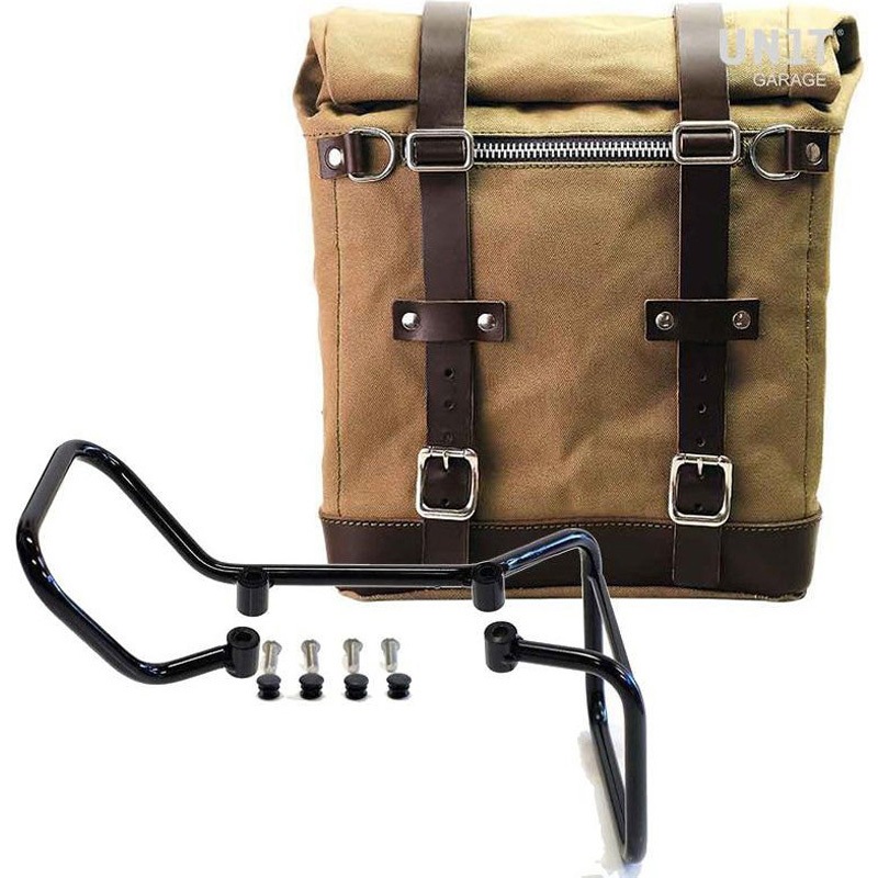 U201+3001-Beige-Brown Canvas サイドパニアケース Scram 22L-30L + サブフレーム husqvarna vitpilen 701 | U201-3001 1個 UnitGarage (ユニットガレージ) 【通販モノタロウ】