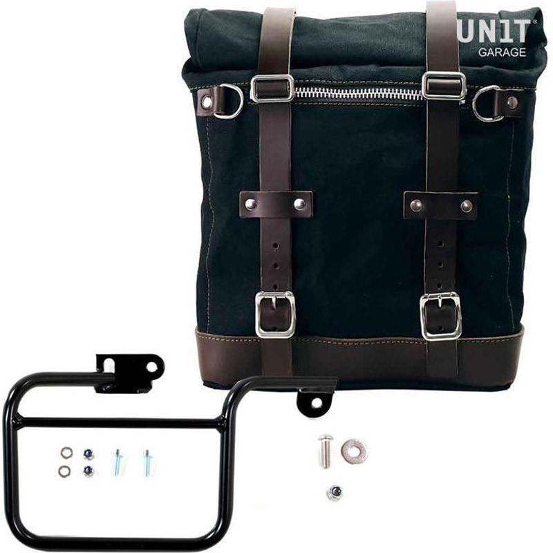 U201+1806-Black-Brown Canvas サイドパニアケース Scram 22L-30L + サブフレーム K Series | U201+1806 1個 UnitGarage (ユニットガレージ) 【通販モノタロウ】