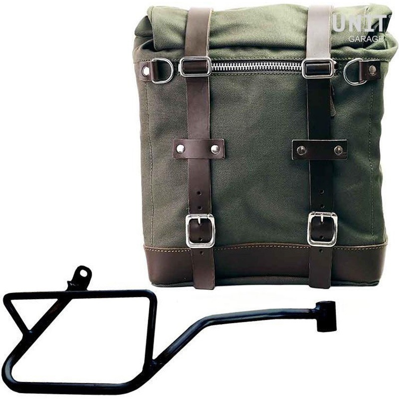 U201+2216DX-Green-Brown Canvas サイドパニアケース Scram 22L-30L + 右 サブフレーム Guzzi V7_850 | U201-2216DX 1個 UnitGarage (ユニットガレージ) 【通販モノタロウ】