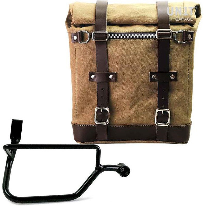 U201+1017DX-Beige-Brown Canvas サイドパニアケース Scram 22L-30L + 右 サブフレーム Triumph Street Twin 900 (2016 until now) | U201-1017DX 1個 UnitGarage (ユニットガレージ) 【通販モノタロウ】 65,890円