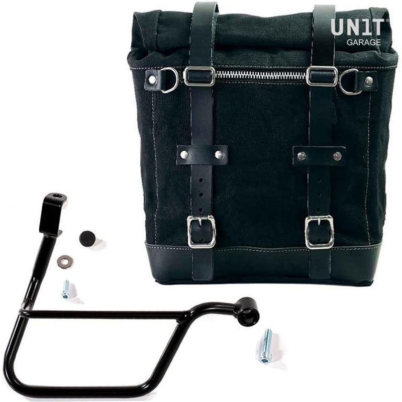 U201+1011DX-Black-Black Canvas サイドパニアケース Scram 22L-30L + 右 サブフレーム Triumph T100 (2017 until now) | U201-1011DX 1個 UnitGarage (ユニットガレージ) 【通販モノタロウ】