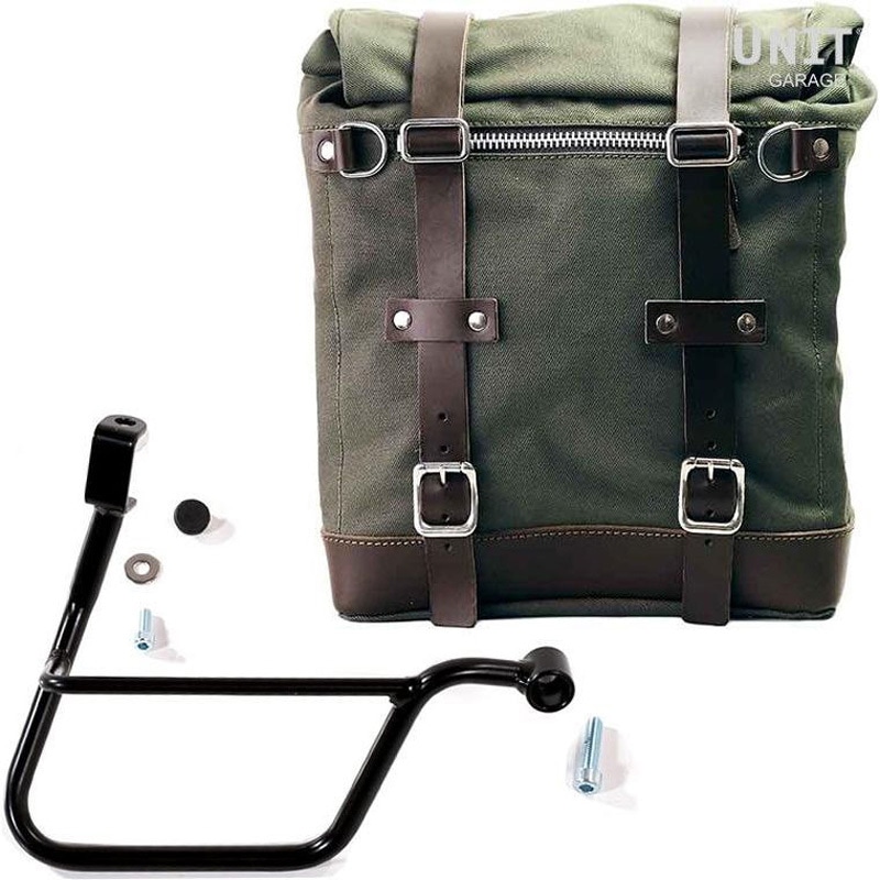U201+1011DX-Green-Brown Canvas サイドパニアケース Scram 22L-30L + 右 サブフレーム Triumph T100 (2017 until now) | U201-1011DX 1個 UnitGarage (ユニットガレージ) 【通販モノタロウ】