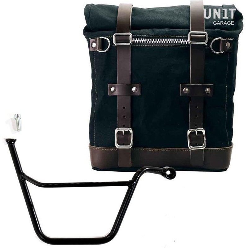 U201+1005DX-Black-Brown Canvas サイドパニアケース Scram 22L-30L + 右 サブフレーム Triumph T100 Bonneville (2001-2016) | U201-1005DX 1個 UnitGarage (ユニットガレージ) 【通販モノタロウ】