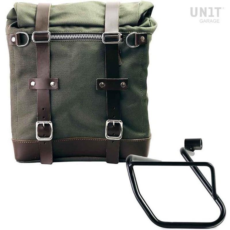 U201+3700SX-Green-Brown Canvas サイドパニアケース Scram 22L-30L + 左 サブフレーム BMW CE 04 | U201-3700SX 1個 UnitGarage (ユニットガレージ) 【通販モノタロウ】