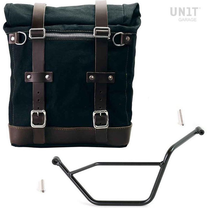 U201+1524SX-Black-Brown Canvas サイドパニアケース Scram 22L-30L + 左 サブフレーム Bmw GS 850/1100/1150 e ADV | U201-1524SX 1個 UnitGarage (ユニットガレージ) 【通販モノタロウ】