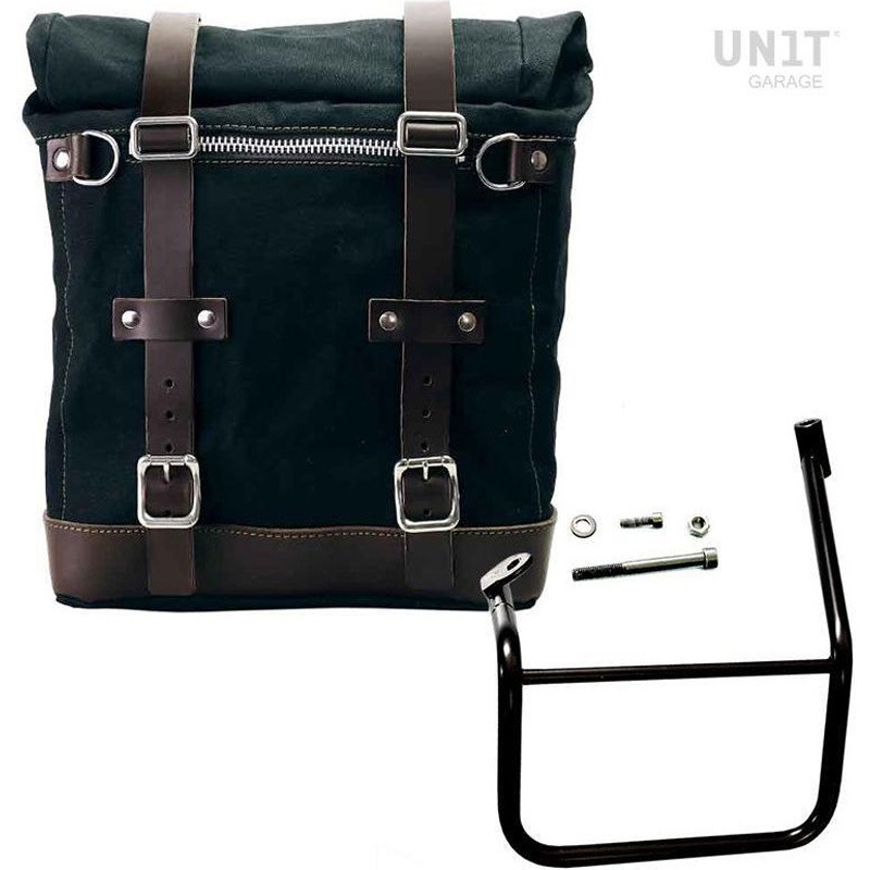 U201+2253SX-Black-Brown Canvas サイドパニアケース Scram 22L-30L + 左 サブフレーム Caballero | U201-2253SX 1個 UnitGarage (ユニットガレージ) 【通販モノタロウ】