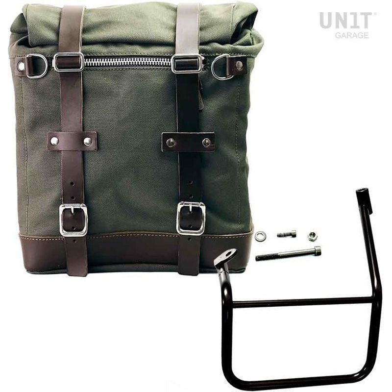 U201+2253SX-Green-Brown Canvas サイドパニアケース Scram 22L-30L + 左 サブフレーム Caballero | U201-2253SX 1個 UnitGarage (ユニットガレージ) 【通販モノタロウ】