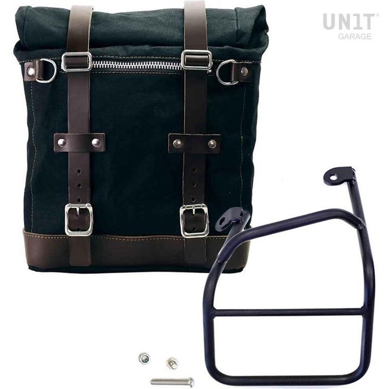 U201+1010SX-Black-Brown Canvas サイドパニアケース Scram 22L-30L + 左 サブフレーム Ducati Scrambler 1100 | U201-1010SX 1個 UnitGarage (ユニットガレージ) 【通販モノタロウ】 65,890円