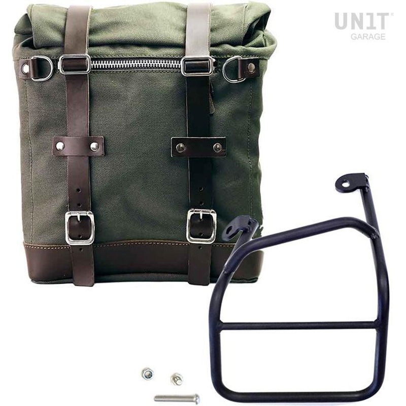 U201+1010SX-Green-Brown Canvas サイドパニアケース Scram 22L-30L + 左 サブフレーム Ducati Scrambler 1100 | U201-1010SX 1個 UnitGarage (ユニットガレージ) 【通販モノタロウ】 65,890円