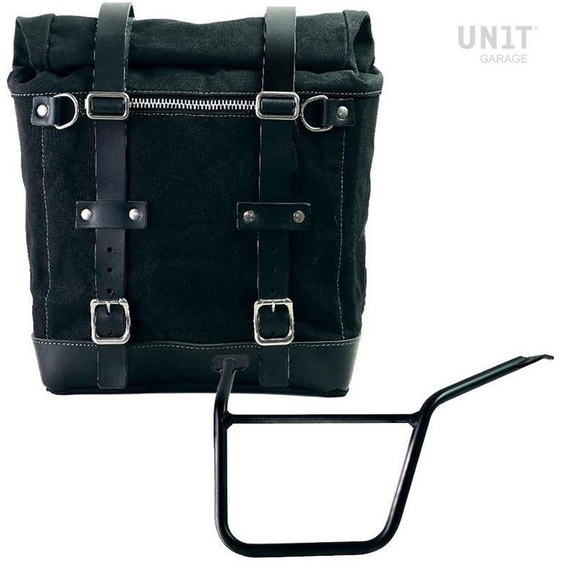 U201+3304SX-Black-Black Canvas サイドパニアケース Scram 22L-30L + 左 サブフレーム Pan America 1250 | U201-3304SX 1個 UnitGarage (ユニットガレージ) 【通販モノタロウ】