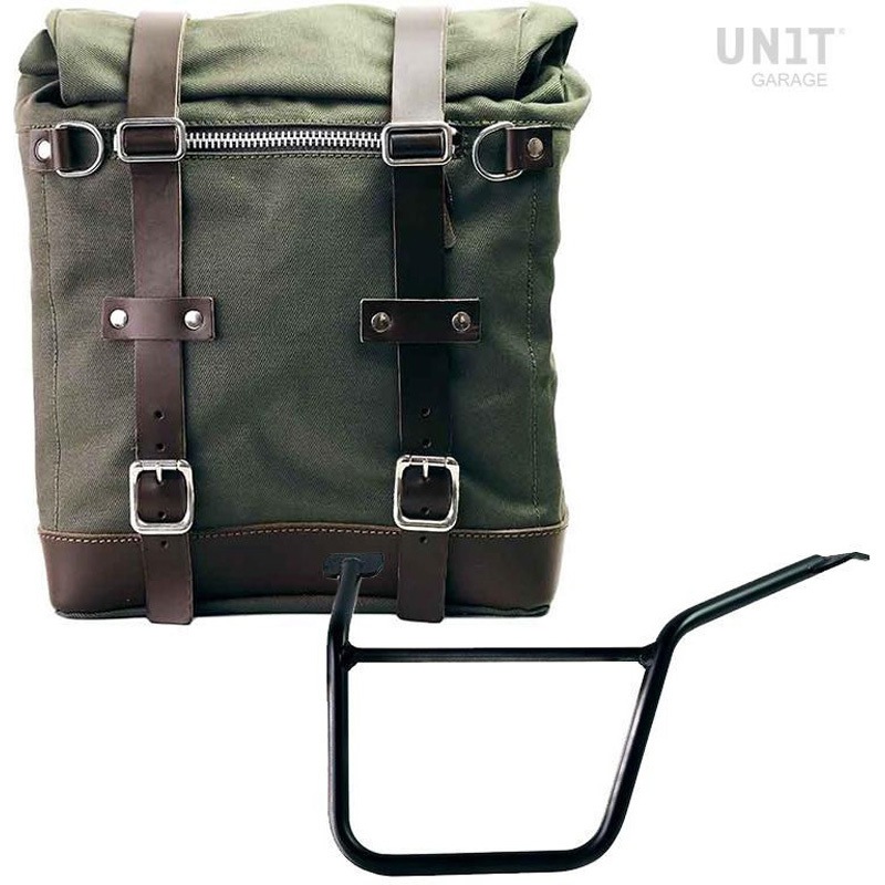 U201+3304SX-Green-Brown Canvas サイドパニアケース Scram 22L-30L + 左 サブフレーム Pan America 1250 | U201-3304SX 1個 UnitGarage (ユニットガレージ) 【通販モノタロウ】