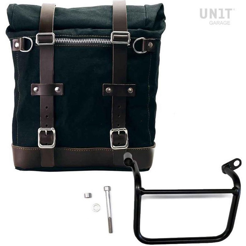 U201+1019SX-Black-Brown Canvas サイドパニアケース Scram 22L-30L + 左 サブフレーム Triumph Scrambler 1200 XC_XE (2019 until now) | U201-1019SX 1個 UnitGarage (ユニットガレージ) 【通販モノタロウ】