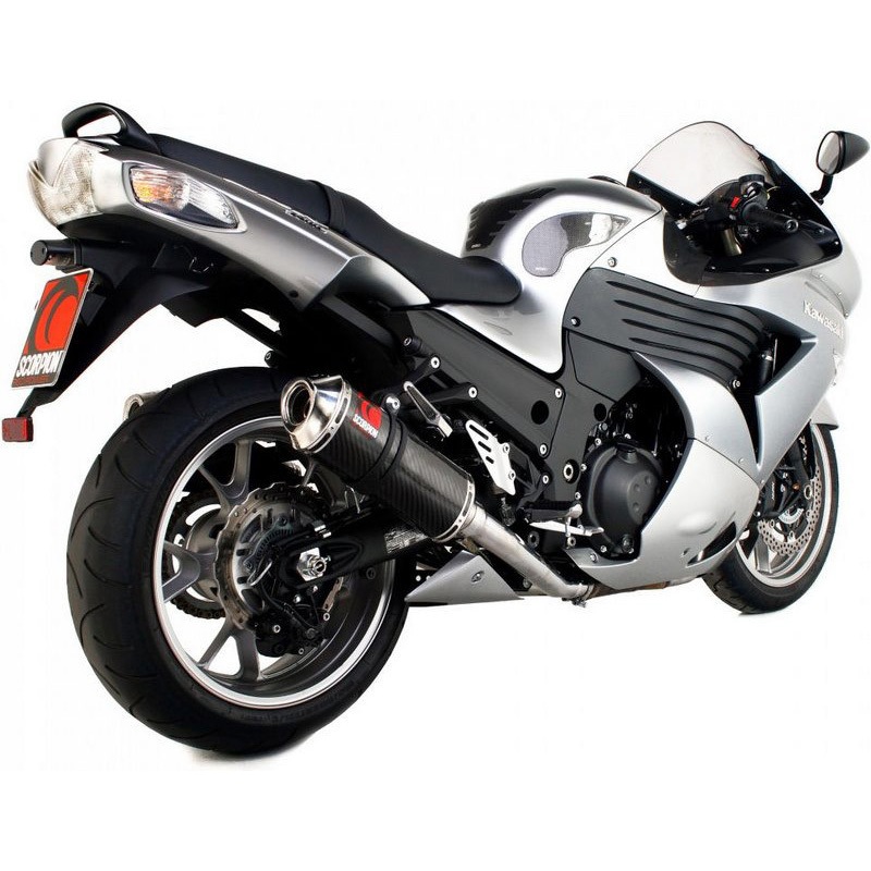 EKA83CFO Carbine スリップオン (ペア) カーボンファイバースリーブ Kawasaki ZZR 1400 2008 - 2011 1個 Scorpion (スコーピオン) 【通販モノタロウ】