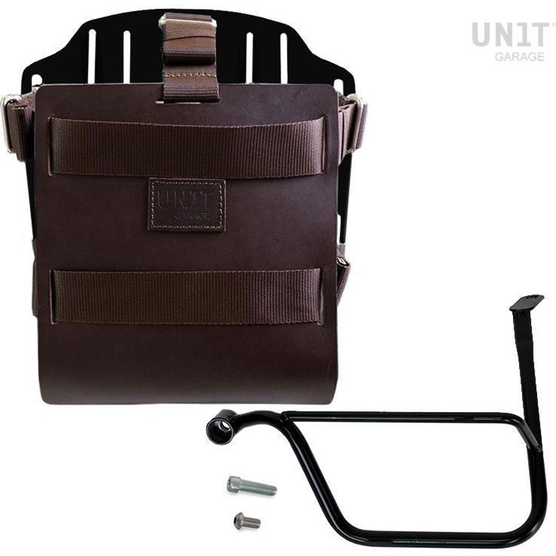 U085+U000+1020SX-Brown-Black CarryingSystem in aluminum with adjustable leather front，Quick Release System and frame(2016 until now)U085-U000-1020SX 1個 UnitGarage (ユニットガレージ) 【通販モノタロウ】