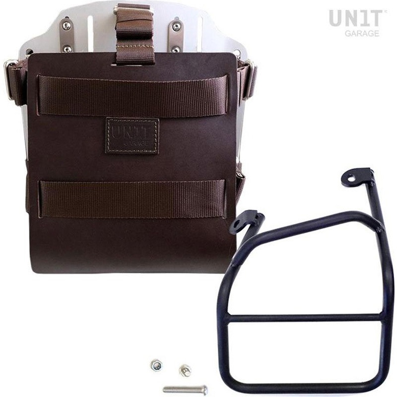 U085+U000+1010SX-Brown-Silver Carrying system in aluminum with adjustable leather front， Quick Release System and frame | U085-U000-1010SX UnitGarage (ユニットガレージ) 適合車種Ducati Scrambler 1100 59,988円