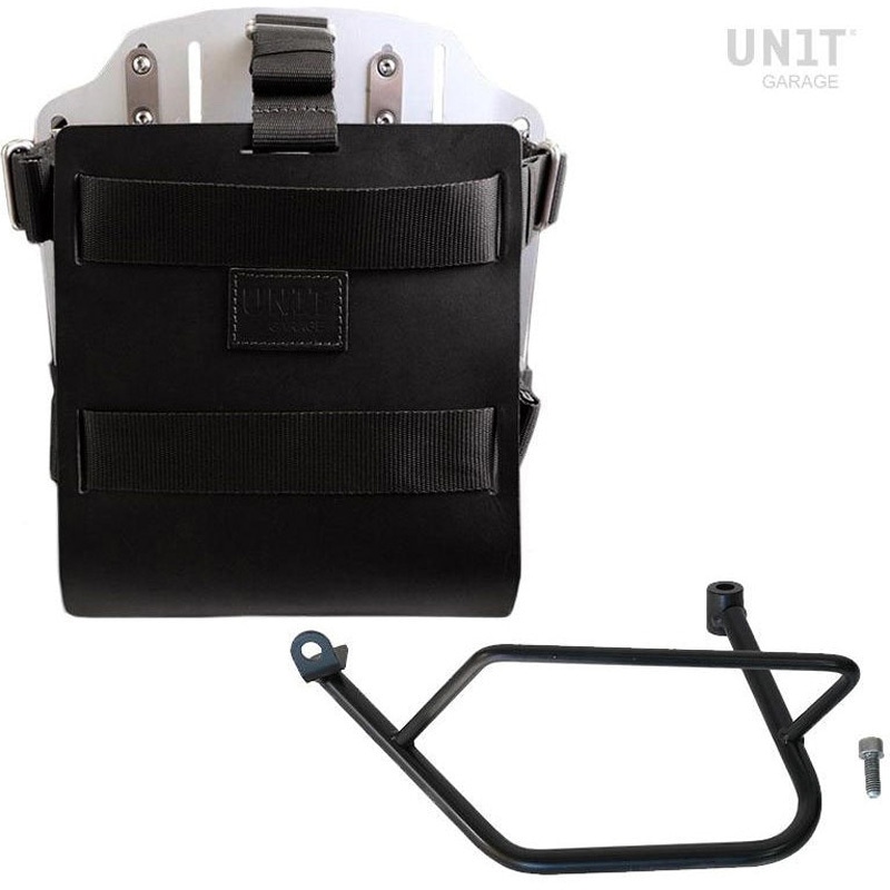 U085+U000+1021SX-Black-Silver Carrying system in aluminum with adjustable leather front， Quick Release System and frame | U085-U000-1021SX UnitGarage (ユニットガレージ) 適合車種Kawasaki Z900 RS
