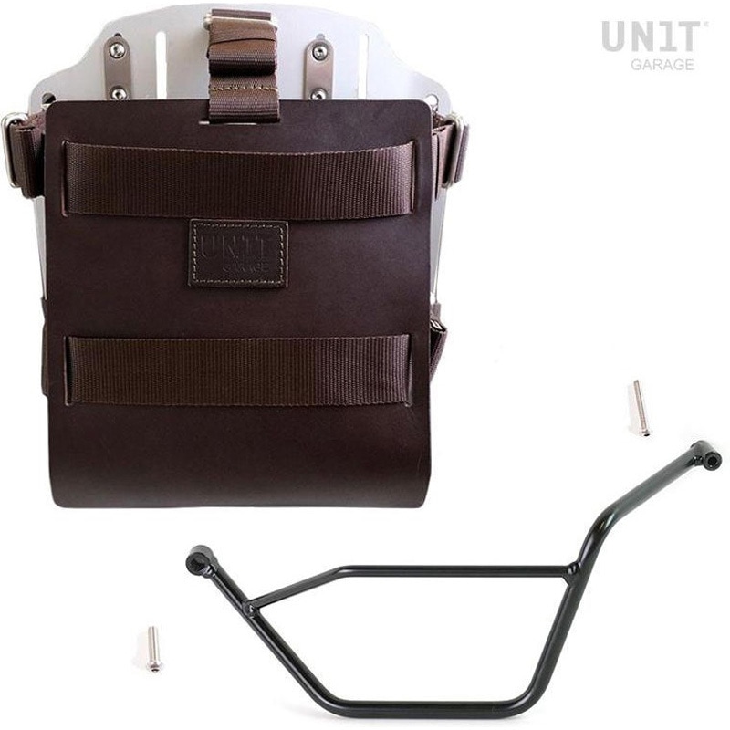 U085+U000+1524SX-Brown-Silver Carrying system in aluminum with adjustable leather front， Quick Release System and frame | U085-U000-1524SX 1個 UnitGarage (ユニットガレージ) 【通販モノタロウ】
