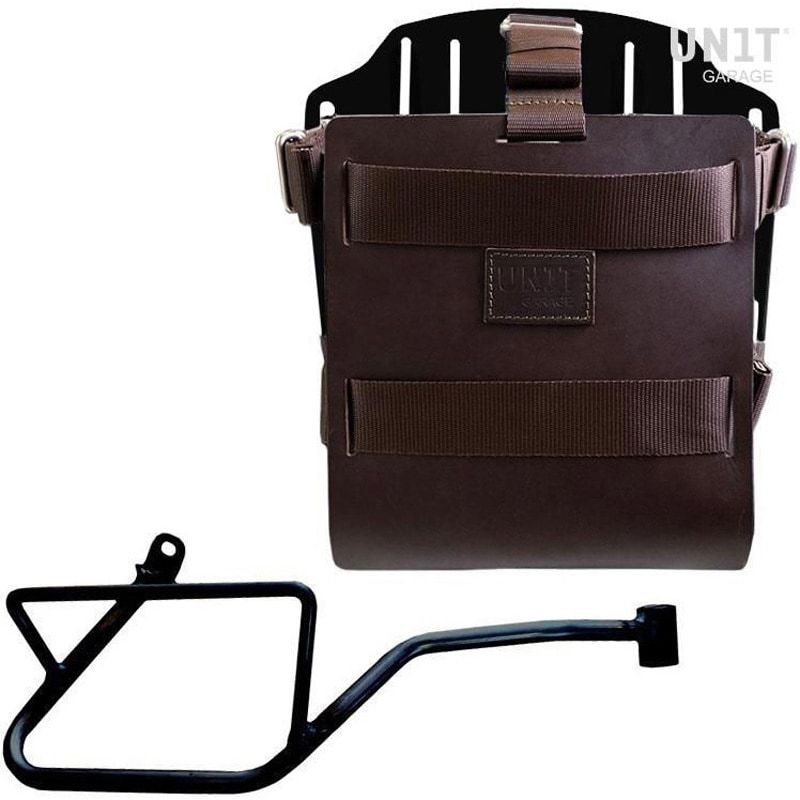 U085+U000+2216DX-Brown-Black Carrying system in aluminum with adjustable leather front， Quick Release System and frame | U085-U000-2216DX UnitGarage (ユニットガレージ) 適合車種850 (2021-2022)