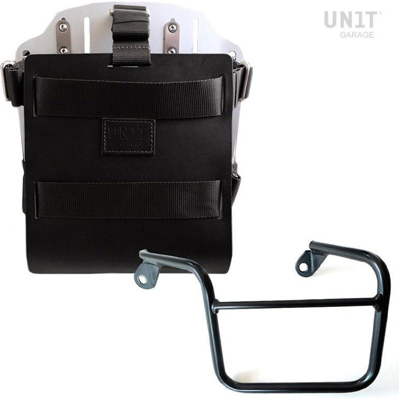 U085+U000+2600SX-Black-Silver Carrying system in aluminum with adjustable leather front， Quick Release System and frame | U085-U000-2600SX UnitGarage (ユニットガレージ) 適合車種Mash Seventyfive 125cc