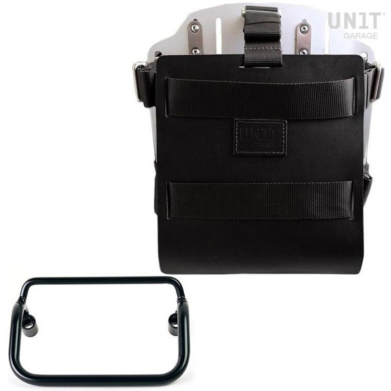 U085+U000+3401-Black-Silver Carrying system in aluminum with adjustable leather front， Quick Release System and frame | U085-U000-3401 UnitGarage (ユニットガレージ) 適合車種BMW R 18