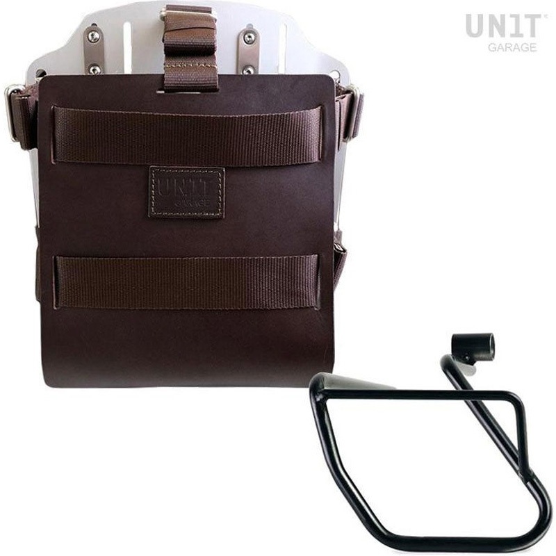 U085+U000+3700SX-Brown-Silver Carrying system in aluminum with adjustable leather front， Quick Release System and frame | U085-U000-3700SX UnitGarage (ユニットガレージ) 適合車種BMW CE 04