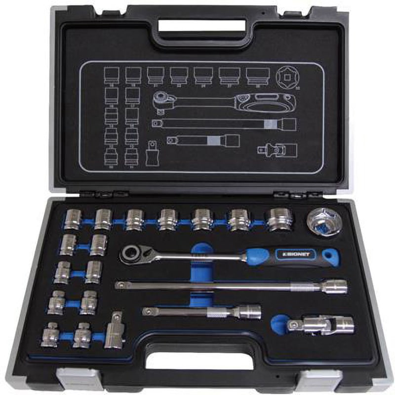 EA617DC-57 1/2"DR[21個組] ショートソケットレンチセット 1個 エスコ 【通販モノタロウ】