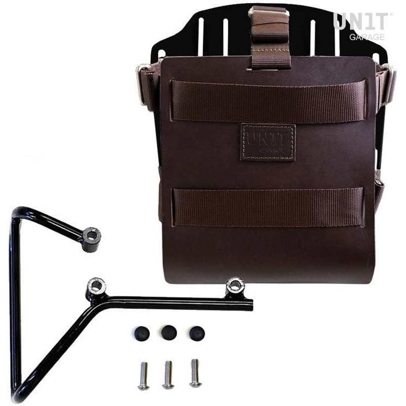 U085+U000+3002-Brown-Black Carrying system in aluminum with adjustable leather front， Quick Release System and Svartpilen 701 frame-U085-U000-3002 1個 UnitGarage (ユニットガレージ) 【通販モノタロウ】