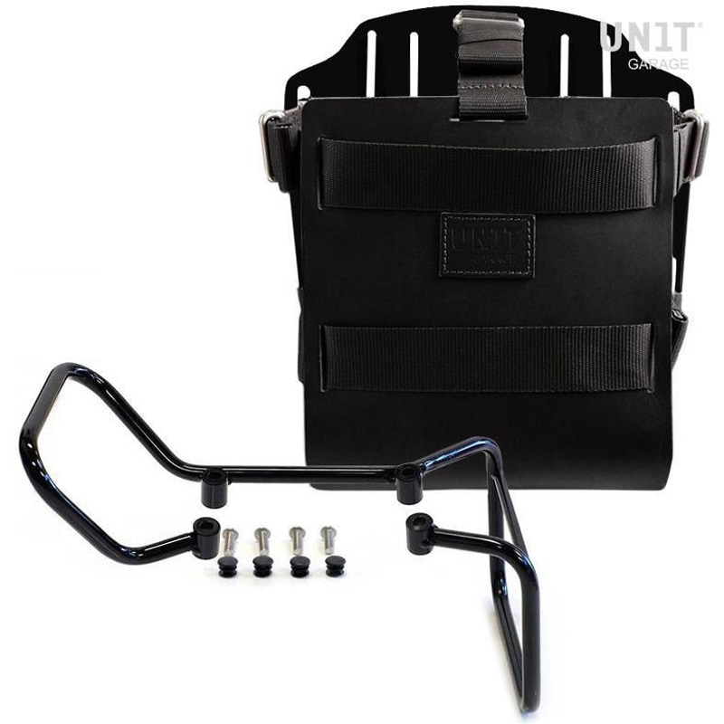U085+U000+3001-Black-Black Carrying system in aluminum with adjustable leather front， Quick Release System and vitpilen 701 frame | U085-U000-3001 1個 UnitGarage (ユニットガレージ) 【通販モノタロウ】