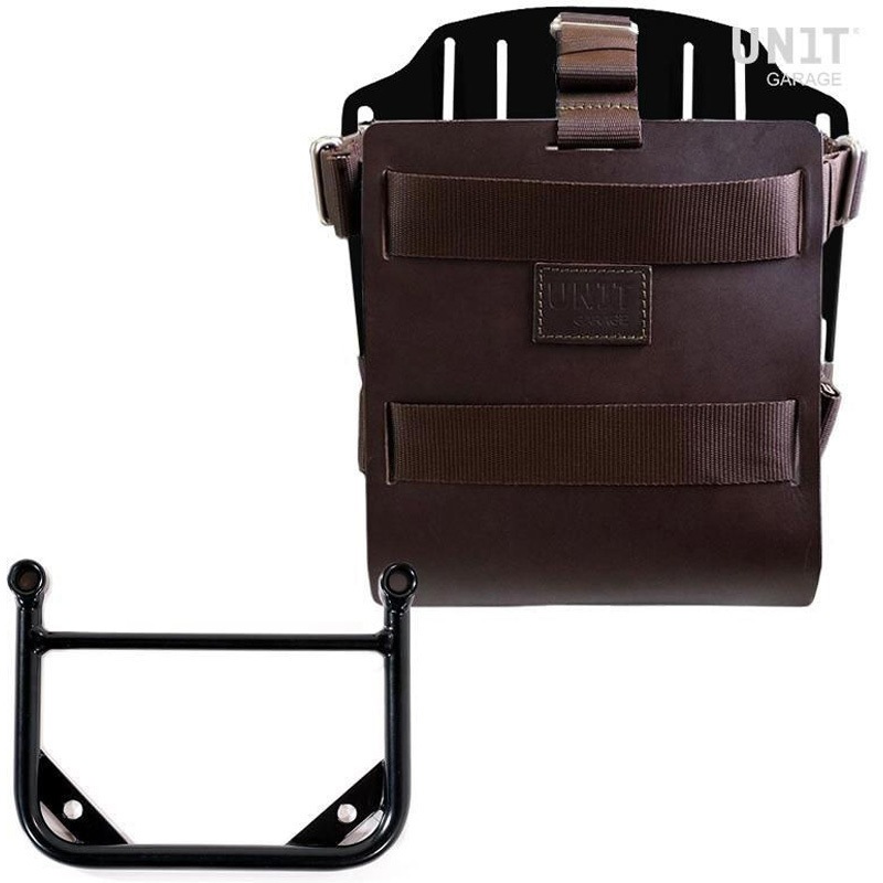 U085+U000+1006-Brown-Black Carrying system in aluminum with adjustable leather front， Quick Release System and ユニバーサルフレーム | U085-U000-1006 1個 UnitGarage (ユニットガレージ) 【通販モノタロウ】