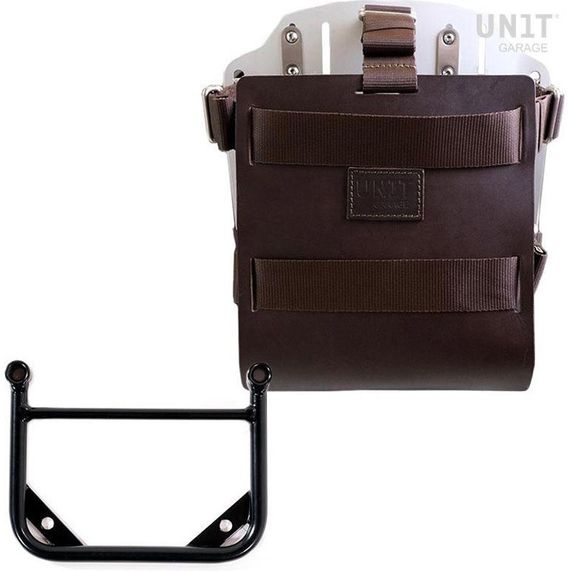 U085+U000+1006-Brown-Silver Carrying system in aluminum with adjustable leather front， Quick Release System and ユニバーサルフレーム | U085-U000-1006 1個 UnitGarage (ユニットガレージ) 【通販モノタロウ】